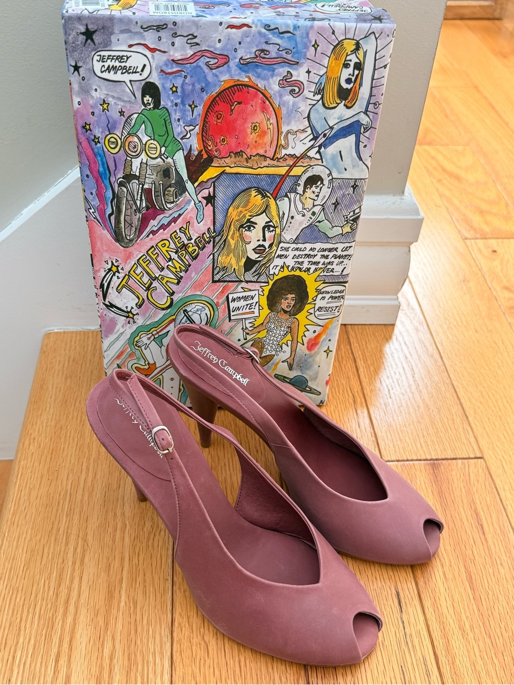NIB, Jeffery Campbell, SNOAH Slingback Peep Toe Pump, Dark Pink